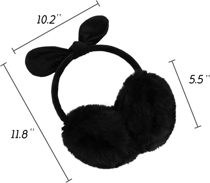 POXIMI Store Women Winter Earmuffs Girl Ski Adjustable Ear Covers for Cute Bow Ear Warmer Outdoor Earmuff Fleece Lining - Image 4